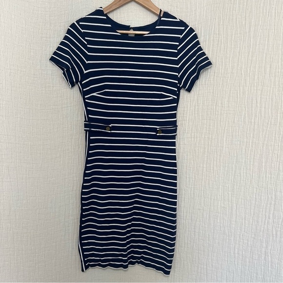 Banana Republic Navy & White Striped Nautical Dress - Size 4 - Picture 2 of 6